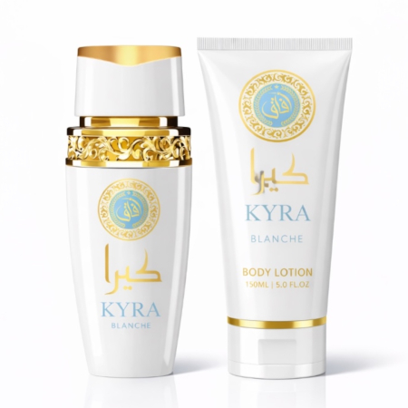Set Cadou Parfum Femei AFAQ KYRA Blanche Eau de Parfum 100ml + Body Lotion 150ml – Parfum Dulce Floral Cremos [1]