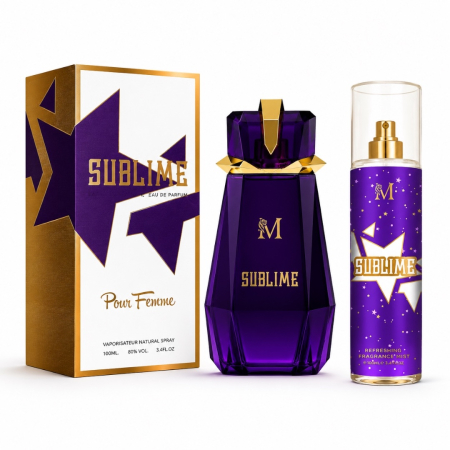 Parfumuri Femei - Set Cadou Sublime Pour Femme – Parfum Eau de Parfum 100 ml + Body Mist 100 ml | Inspirat din Alien Thierry Mugler | Montage Brands