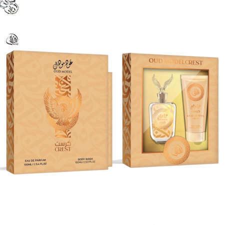 Set Oud Model Crest – Apă de Parfum 100ml + Gel de duș 150ml | Aromă Orientală Lemnoasă [2]
