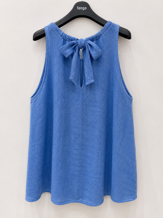 Fengo by Pretty Collection – Top din in si bumbac cu detaliu de legare la spate [2]