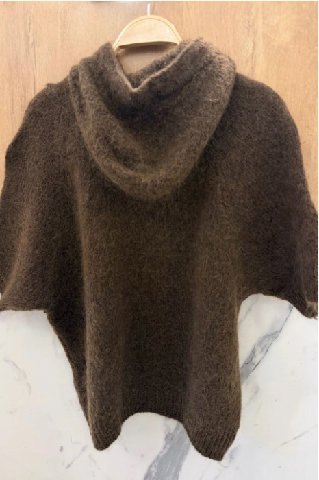 Orice - Pulover cu gluga si maneca scurta, Kid Mohair si lana, Chocolate [4]