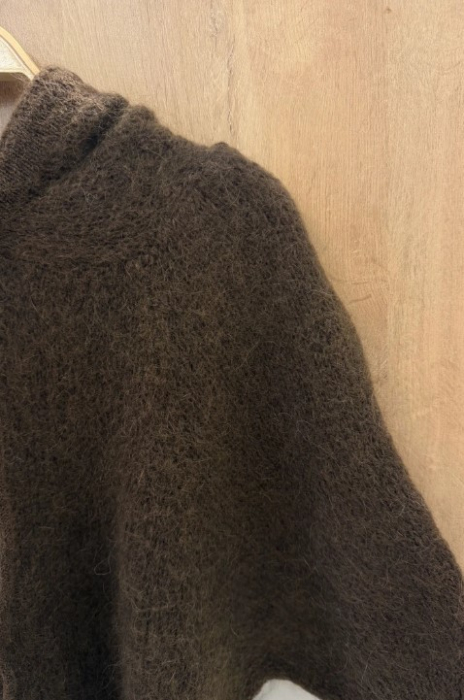 Orice - Pulover cu gluga si maneca scurta, Kid Mohair si lana, Chocolate [3]