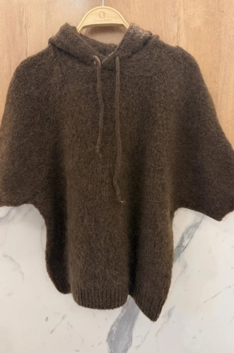 Orice - Pulover cu gluga si maneca scurta, Kid Mohair si lana, Chocolate [2]