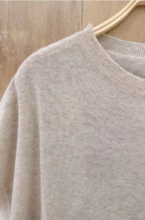 Orice - Pulover fara manaeci, cu cashmere, lana si vascoza, Beige [3]