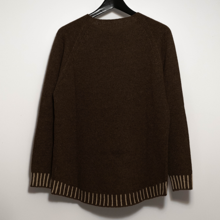 Pulover din blend de lana, vascoza si cashmere, cu detalii contrastante la mansete si tiv [3]