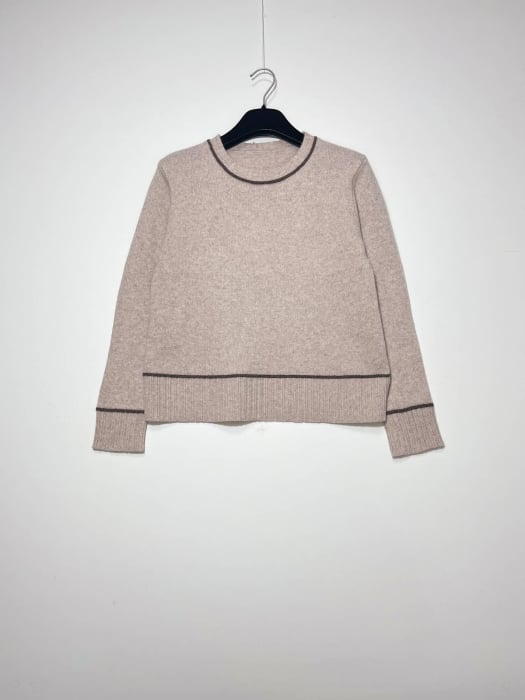 Pulover din lana 100% cu dungi contrastante [1]