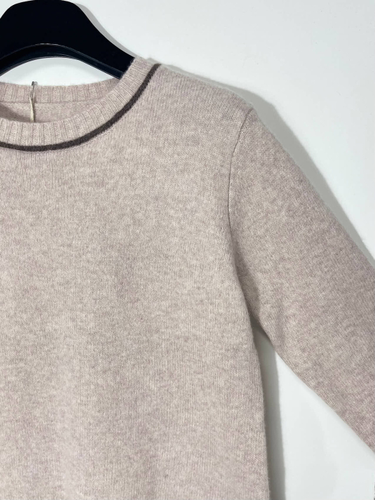 Pulover din lana 100% cu dungi contrastante [2]