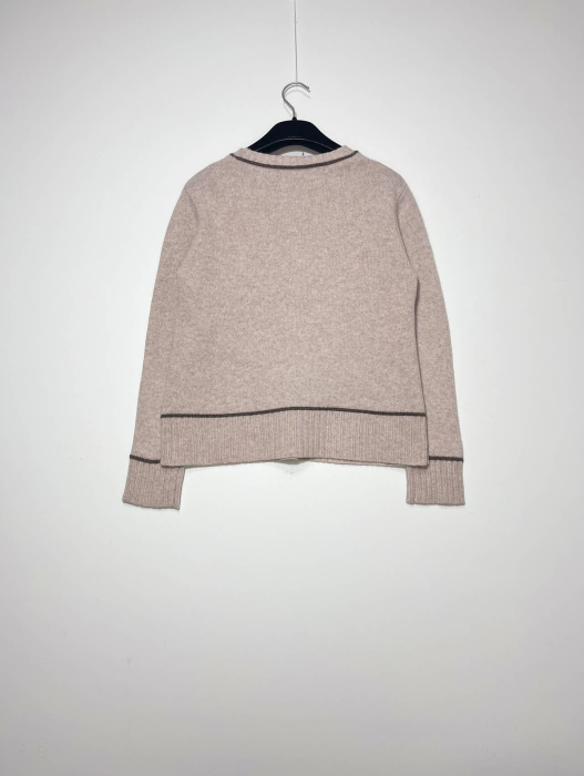 Pulover din lana 100% cu dungi contrastante [3]