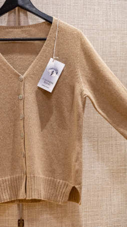 Cardigan cu nasturi si maneci lungi, textura 3D, din blend de lana, vascoza si cashmere [1]