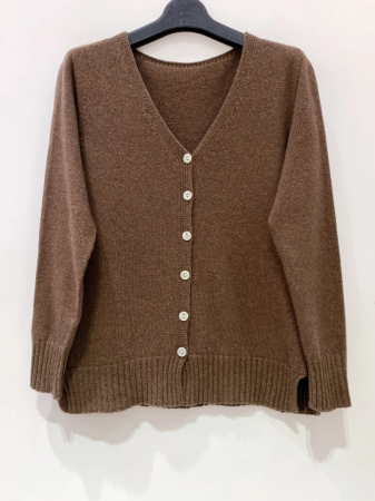 Cardigane si Pulovere - Cardigan cu nasturi si maneci lungi, textura 3D, din blend de lana, vascoza si cashmere