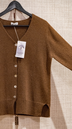 Cardigan cu nasturi si maneci lungi, textura 3D, din blend de lana, vascoza si cashmere [1]