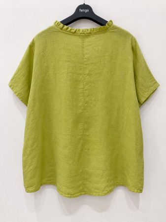 Fengo by Pretty Collection – Bluza din 100% in cu decolteu in V si volane [1]