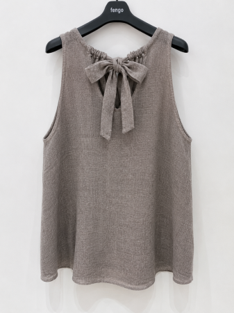 Fengo by Pretty Collection – Top din in si bumbac cu detaliu de legare la spate [1]
