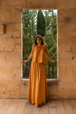 Colectie Toamna 2026 - 2027 - Incertaines - Top matase si vascoza, Burnt Orange