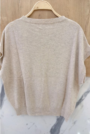 Orice - Pulover fara manaeci, cu cashmere, lana si vascoza, Beige [3]