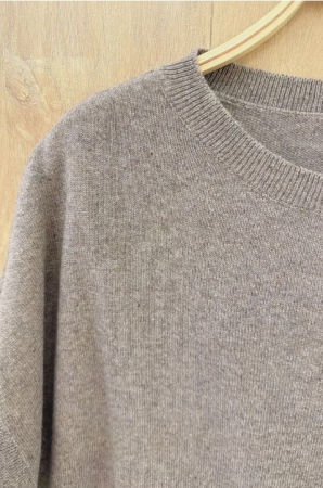 Orice - Pulover fara manaeci, cu cashmere, lana si vascoza, Taupe [2]