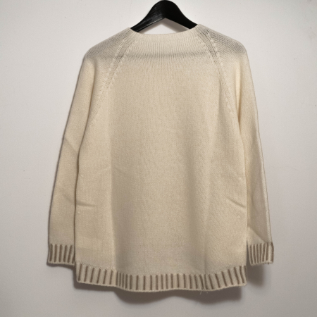 Pulover din blend de lana, vascoza si cashmere, cu detalii contrastante la mansete si tiv [2]