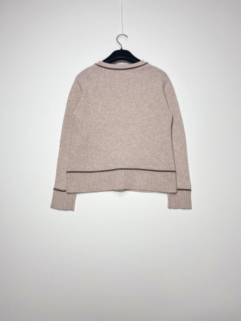 Pulover din lana 100% cu dungi contrastante [2]