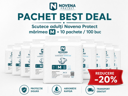 Scutece adulți - Pachet BEST DEAL scutece adulți Novena Protect M 100 buc