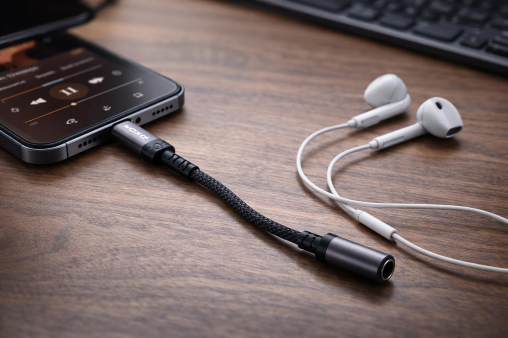 Adaptor Audio USB-C la Jack 3.5mm NOXO JACK-N-2, Cablu Impletit, Conector Metalic, Compatibil Casti si Telefon USB-C [2]