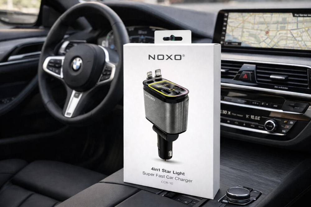 Incarcator Auto Rapid NOXO CCN-10 66W, 4 in 1 cu Cablu USB-C si Lightning Retractabil, USB-C + USB-A Car Charger pentru iPhone, Samsung, Xiaomi [3]