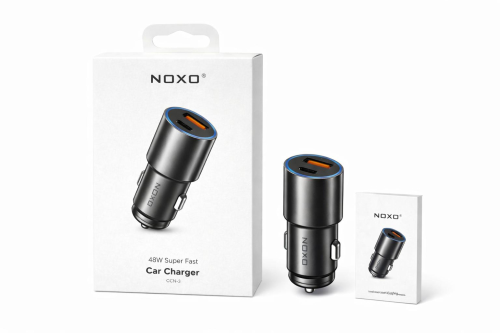 Incarcator Auto Rapid NOXO CCN-3 48W, USB-C PD 30W + USB QC3.0, Fast Car Charger pentru Telefon si Tableta [2]