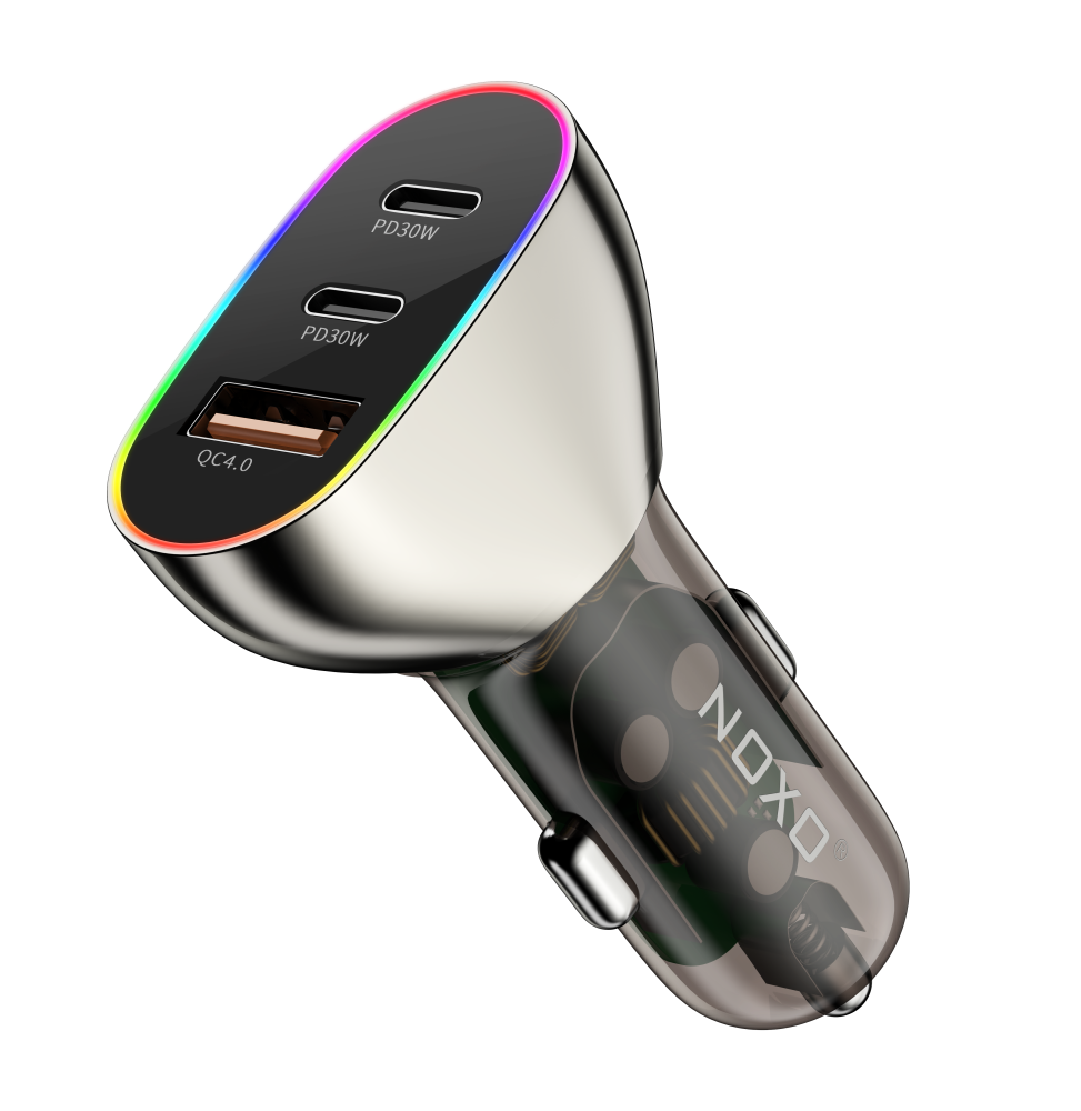Incarcator Auto Rapid NOXO CCN-4 85W, 2x USB-C PD 30W + USB QC4.0, RGB Car Charger pentru Telefon si Tableta [2]