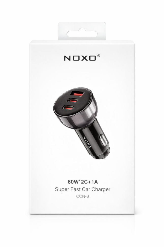 Incarcator Auto Rapid NOXO CCN-8 60W, 2x USB-C PD 30W + USB-A Fast Charge, Car Charger 3 Porturi pentru iPhone, Samsung, Xiaomi [2]