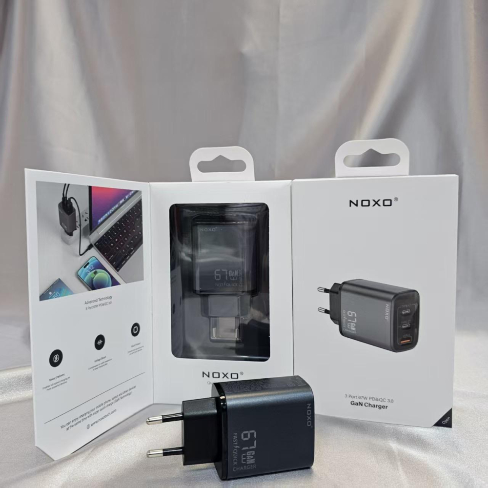 Incarcator GaN 67W NOXO CHN-P-2 3 Porturi USB-C PD QC3.0 Priza EU [2]