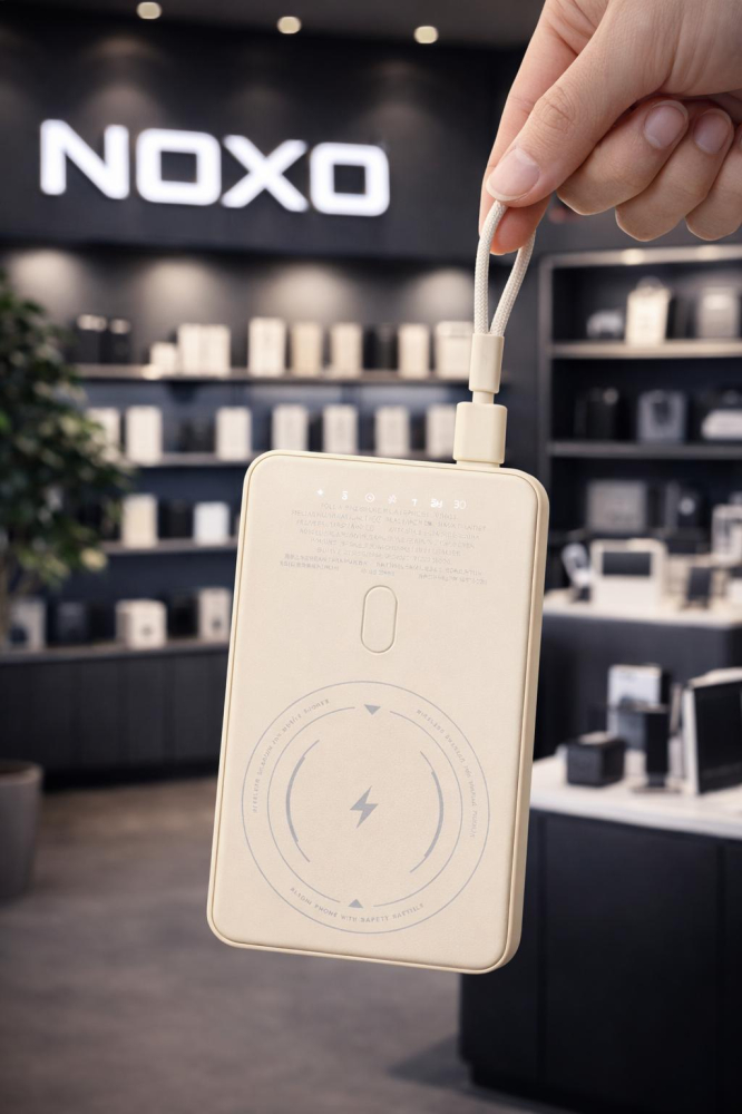 Power Bank Wireless NOXO PN-12 10000mAh 22.5W Fast Charging, Incarcare Wireless 15W, Cablu Integrat, USB-C si USB-A pentru Smartphone si Casti [2]