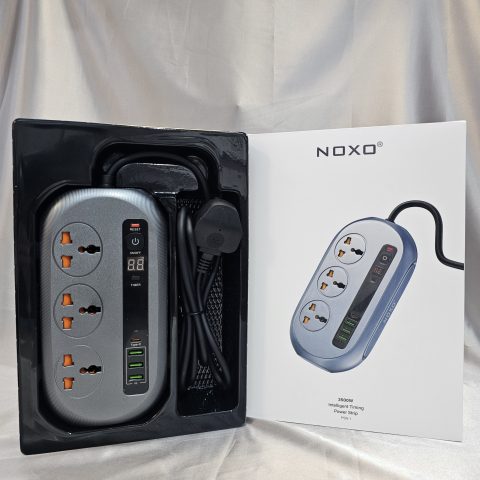 Prelungitor Inteligent NOXO PSN-1 2500W Timer 24 Ore 3 Prize Universale 3 USB-A USB-C Ignifug [1]