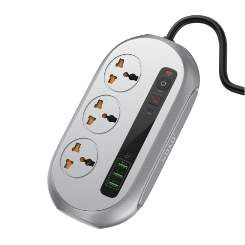 Incarcatoare de priza - Prelungitor Inteligent NOXO PSN-1 2500W Timer 24 Ore 3 Prize Universale 3 USB-A USB-C Ignifug