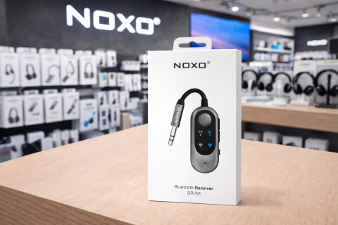 Adaptoare Audio Bluetooth - Bluetooth Receiver AUX NOXO BR-N1 Bluetooth 5.3 Handsfree Masina Adaptor Audio Jack 3.5 mm Microfon Integrat