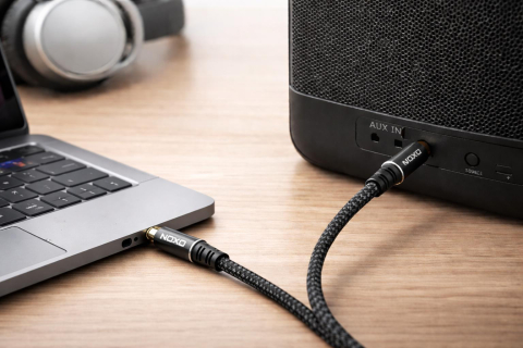 Cablu Audio AUX NOXO AUX-N-1 3.5mm la 3.5mm, 1.5m, Cablu Impletit cu Conectori Metalici [2]