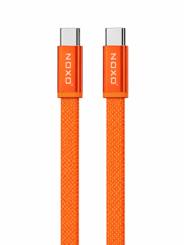 Cabluri de incarcare rapida USB-C - Cablu USB-C la USB-C NOXO CN-13 60W 1m Design Flat Portocaliu Chip E-Marker