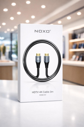 Cabluri HDMI - Cablu HDMI 4K NOXO HDMI-N1, 3m, Ultra HD 60Hz, HDR, 18Gbps, Compatibil TV, Monitor, PS5, Proiector