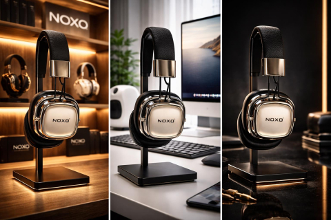 Casti Bluetooth - Casti Wireless Bluetooth NOXO HN-1 HiFi Over-Ear cu Microfon, Bluetooth 5.3, Autonomie 24 Ore, Jack 3.5mm, USB-C