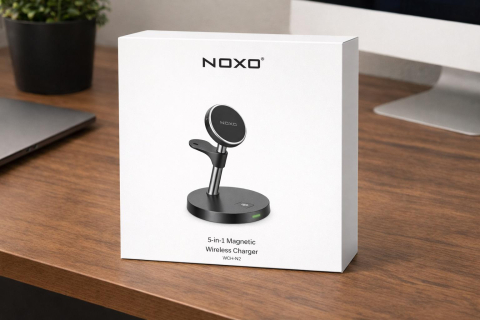 Statie Incarcare Wireless Magnetica 5 in 1 NOXO WCHN-2 15W MagSafe cu Veioza LED [2]