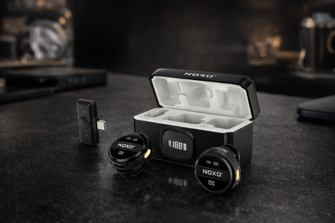 Microfon Lavaliera Wireless NOXO MC-N2 pentru Telefon USB-C, Sistem Dual cu Carcasa de Incarcare pentru Vlog, Podcast si Live Streaming [1]