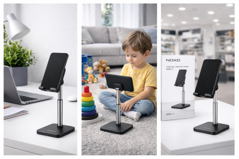 Accesorii Telefoane - Suport Telefon si Tableta NOXO DHN-1 Reglabil Stand Desktop Aluminiu Antiderapant