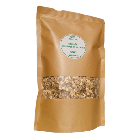 Musli, cereale & ceai - Mix de seminte si cereale - cu seminte in, dovleac, floarea soarelui si fulgi de ovaz si secara, 750 g