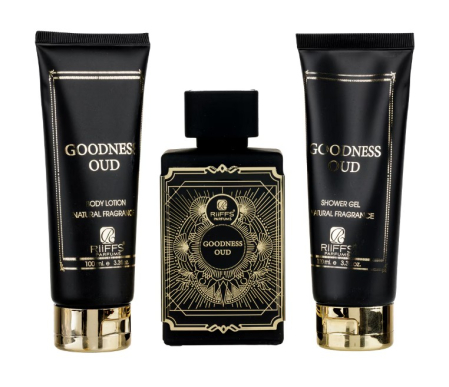Seturi cadou - Set Cadou Goodness Oud Apa de Parfum 100ml + Gel De Dus 100ml + Lotiune de corp 100ml, Riiffs