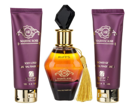 Seturi cadou - Set Cadou Majestic Rose Apa de Parfum 100ml + Gel De Dus 100ml + Lotiune de corp 100ml, Riiffs