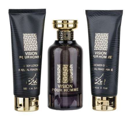 Seturi cadou - Set Cadou Vision Pour Homme Apa de Parfum 100ml + Gel De Dus 100ml + Lotiune de corp 100ml, Nusuk