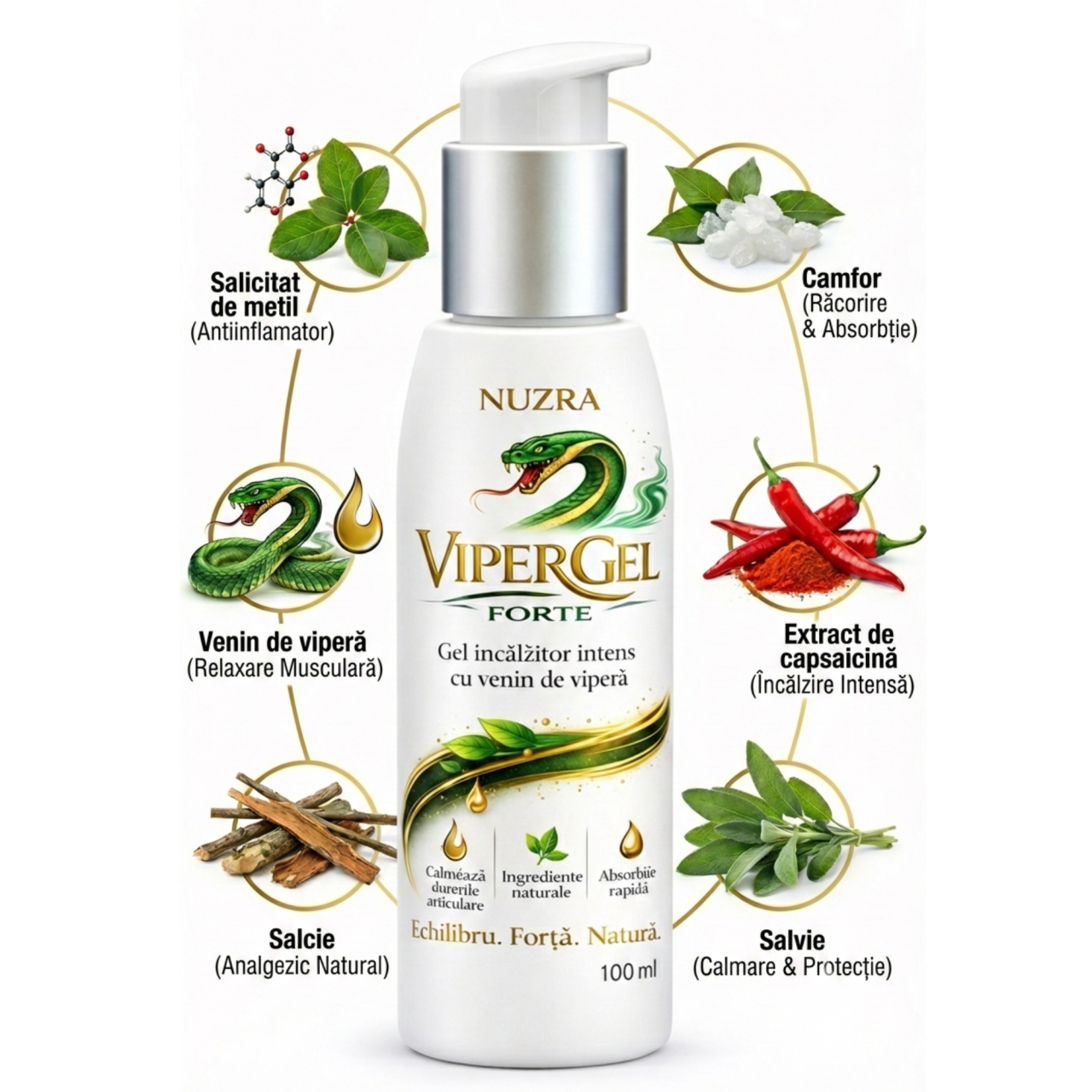Vipergel Forte - Gel pentru dureri musculare si articulare 100 ml [2]