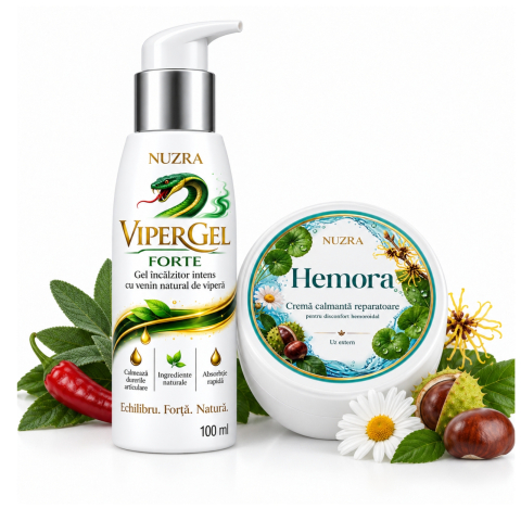 Vipergel Forte - dureri musculare si articulare - Pachet Duo – Vipergel Forte + Hemora