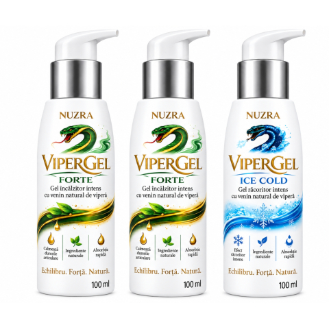 Vipergel Forte - dureri musculare si articulare - Vipergel Forte - 2 bucăți + Ice Cold - 1 bucatǎ