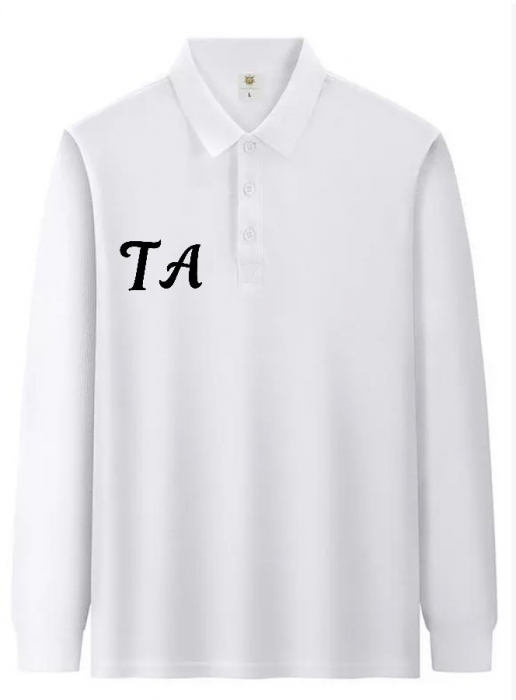 Bluza alba polo, 100% bumbac cu logo TA BRODAT [2]