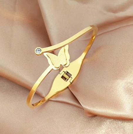 Bratara model fluture pentru femei, placata cu aur 18k din otel inoxidabil.One size [1]