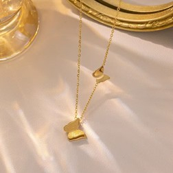 Lant, placat cu aur 18k, delicat, cu pandantiv fluturas [1]